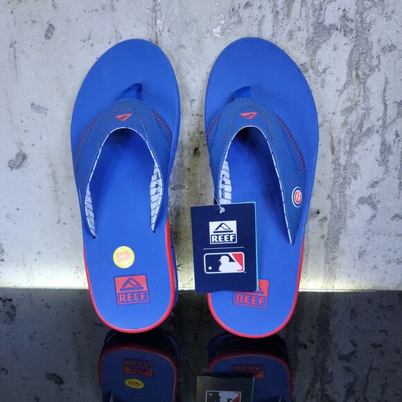 Chicago Cubs REEF Fanning Sandals Men’s Size 13 Red Blue Bottle Opener NEW main image 7